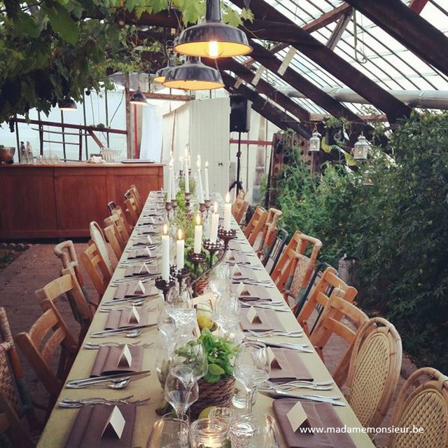 table,tables perlées,bru,diner,coup de coeur,manoir,botanique,chic